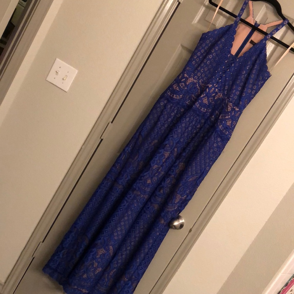BCBG royal blue lace evening dress